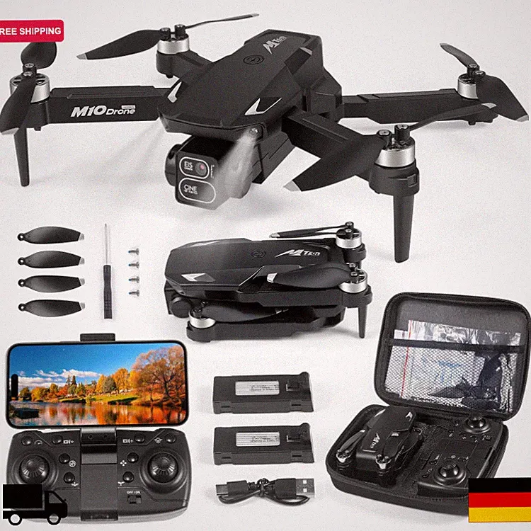 Bfhdbdt M10 Drohne mit Kamera 4K, Faltbare FPV Drohne für Kinder Erwachsene