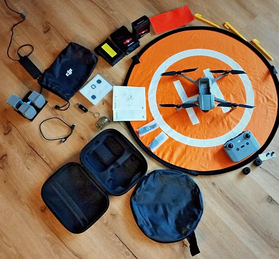 DJI Mavic Air 2 - 3 AKKUS Kamera Drohne 4K Zubehör SafeBags Landeplatz Ladegerät